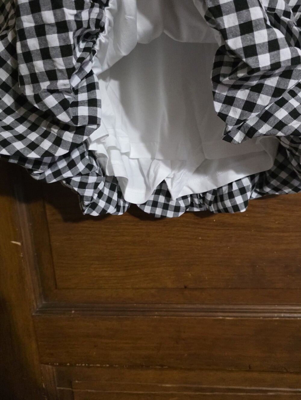 Gingham Bubble Mini Skort Black & White - Picture 11 of 15